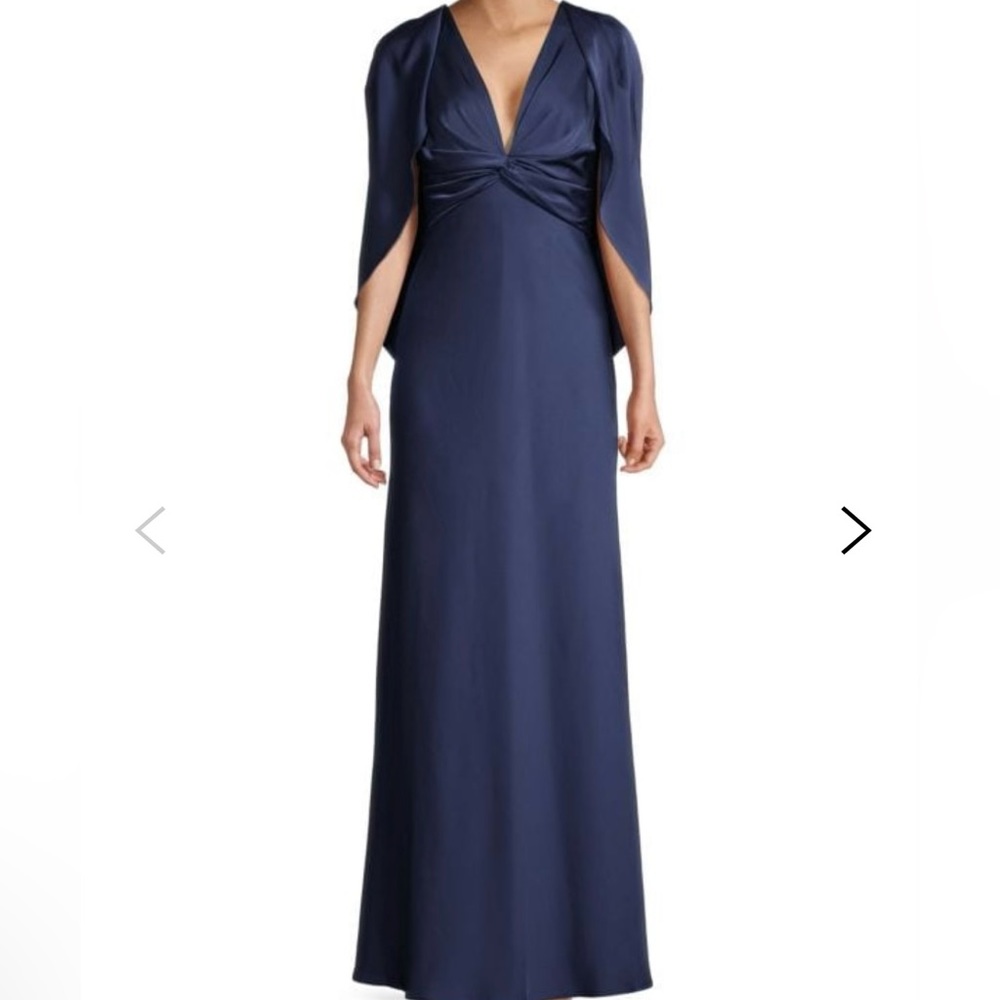 Satin Cowl Back Gown- Aidan Mattox